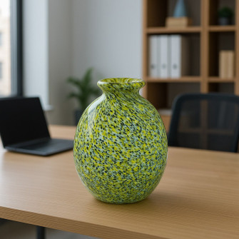 Glass vase "Olive Vintage" 10.5 x 12.5 cm