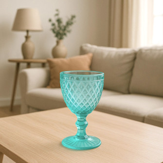 Glass stemmed glass "Color Texture" 8 x 15.5 cm