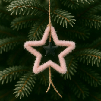 Plush decorative Christmas tree toy, pink star