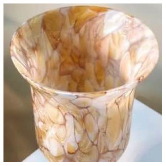 Glass vase-goblet on a leg "Vintage" Beige 18 x 33 cm