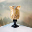 Glass vase-goblet on a leg "Vintage" Beige 18 x 33 cm