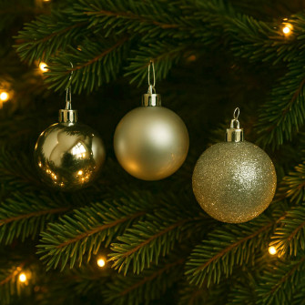 A set of Christmas tree plastic balls 5 cm Golden