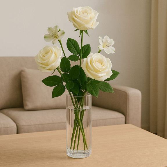 A fluted glass vase 11 x 28 cm