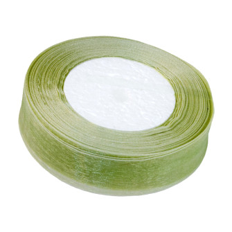 Organza ribbon 25mm x 50 yards Olive