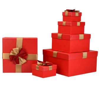 Set of 6 gift boxes Red