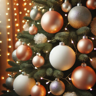 A set of Christmas tree plastic balls 8cm Beige