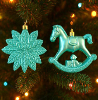 A set of Christmas decorations 6 pcs New Year's attributes Mint