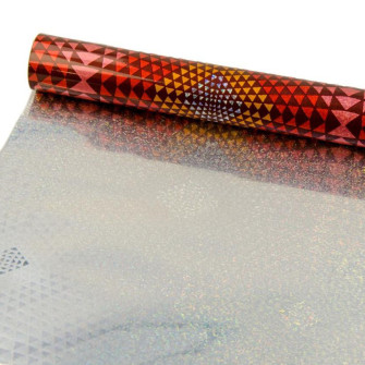 Metallized film 0.7 mx 9 m "Kaleidoscope" on red