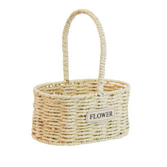Oval basket beige "Flower"