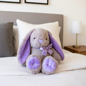 Polyester toy Rabbit with a bow 0220-1 Lavender