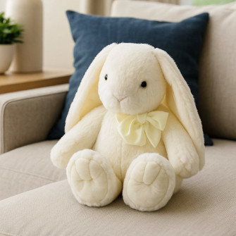 Polyester toy Rabbit with a bow 0220-1 White