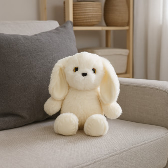 Polyester toy Bunny Robin white