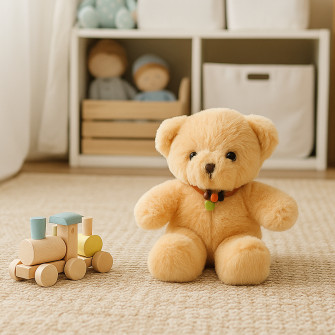 Polyester toy Bear Franek milky