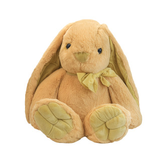 Polyester toy Large rabbit with a bow Beige