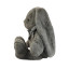 Polyester toy Rabbit big with a bow Gray