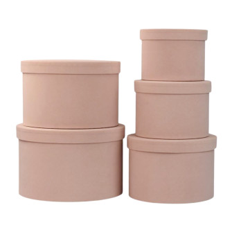 Set of round oxamite boxes of 5 pieces Rozhevi