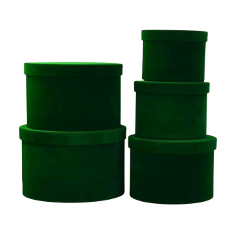 Set of round oxamite boxes of 5 pieces Green