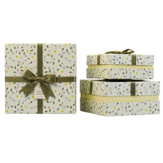 Set of 3 gift boxes Light green abstract