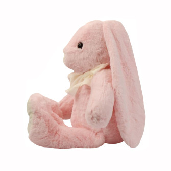 Polyester toy Rabbit big with a bow Pink + White