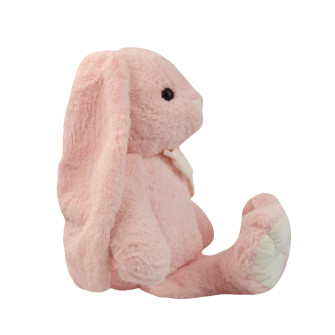 Polyester toy Rabbit big with a bow Pink + White