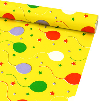 Coated paper 70cm x 7m "Balloons on yellow"