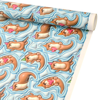 Coated paper 70cm x 7m "Lovely weasel"