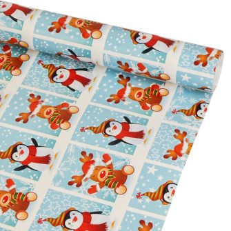 Christmas coated paper 70cm x 2m "Mix of Christmas designs"