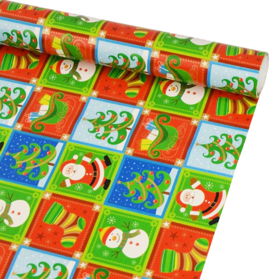 Christmas coated paper 70cm x 2m "Mix of Christmas designs"