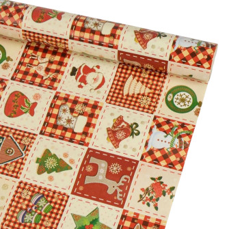 Christmas coated paper 70cm x 2m "Mix of Christmas designs"