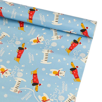 Christmas coated paper 70cm x 2m "Mix of Christmas designs"