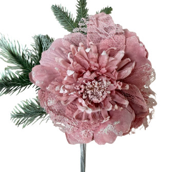 Peony with pink needles