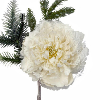 Peony with a milky needle