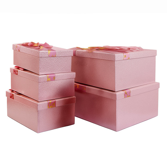 Set of 5 rectangular boxes "Pink under the skin"