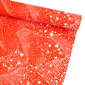 Paper charted 70cm x 7m "starfall on red"