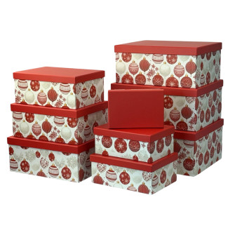 Set of 9 rectangular boxes “Snow Toys”