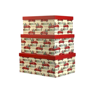 Set of rectangular boxes of 3 pieces "Holiday Express"