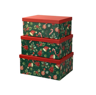 Set of rectangular boxes of 3 pieces "Holiday Decorations"