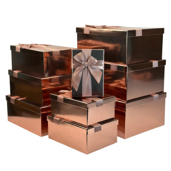 Set of rectangular boxes of 9 pieces "Metallic Gold"