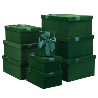 Set of rectangular boxes of 9 pieces "Green Velvet"