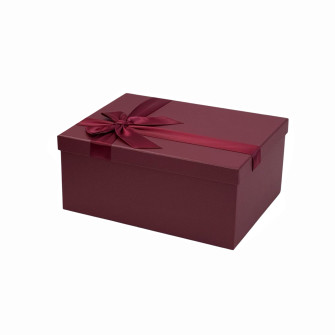Set of 9 rectangular boxes with a bow "Burgundy"