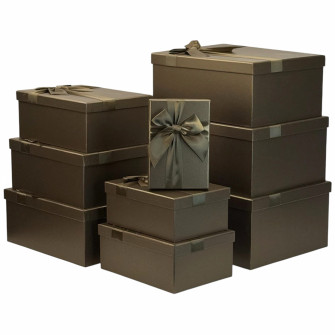 Set of 9 rectangular boxes with a bow "Bitter Chocolate"