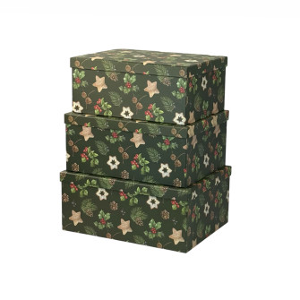 Set of rectangular boxes of 3 pieces "Christmas Tree Ornament"