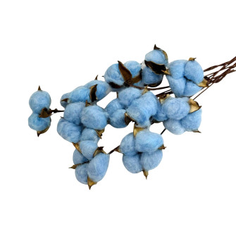 Artificial cotton branch blue 1219-8