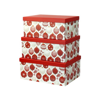 Set of 3 rectangular boxes "Snow Toys"