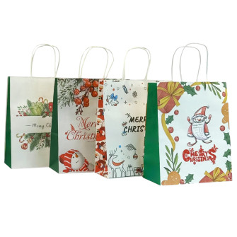 Paper package 22 x 27 x 11 cm "Merry Christmas on white"