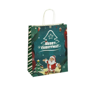 Paper bag 22 x 27 x 11cm "Christmas tree on green"