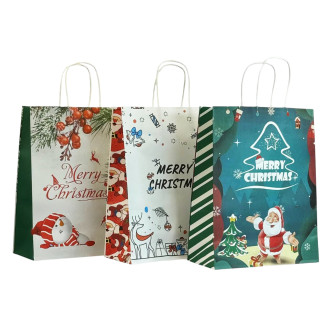 Paper bag 26 x 33 x 12cm "Christmas tree on green"