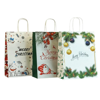 Paper package 26 x 33 x 12 cm "Merry Christmas on white"