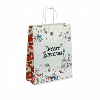 Paper package 26 x 33 x 12 cm "Merry Christmas on white"