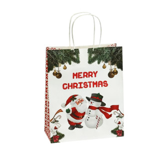 Paper bag 16 x 22 x 8cm "Merry Christmas on white"